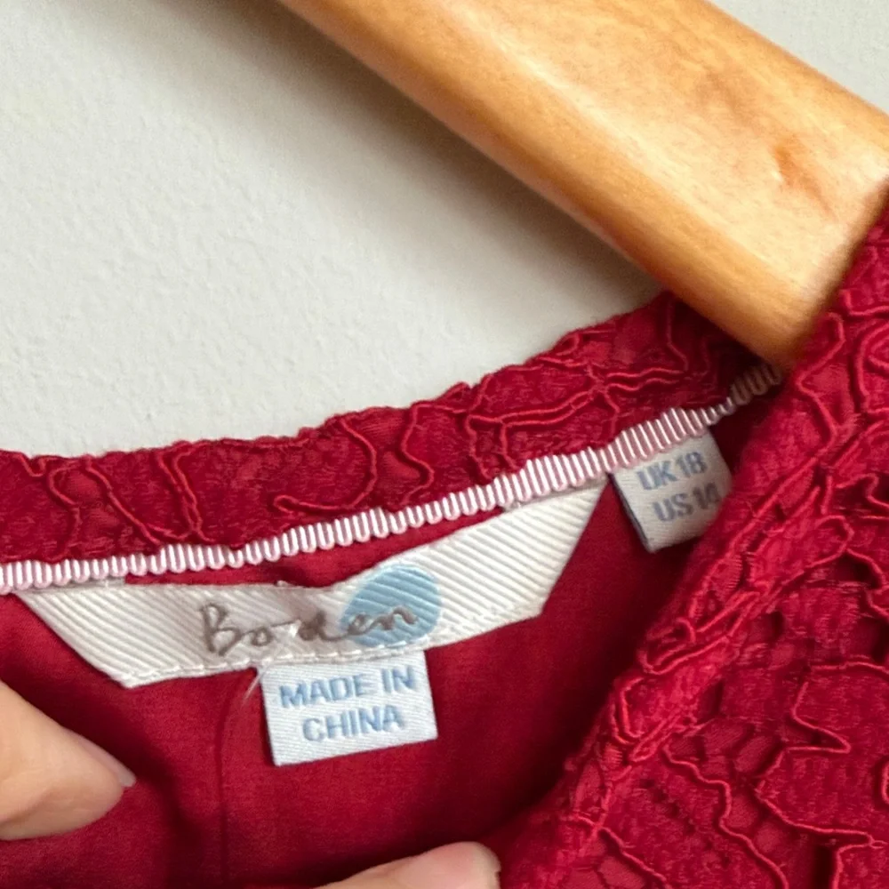 Boden Red‎ Lace Top - Picture 3 of 11